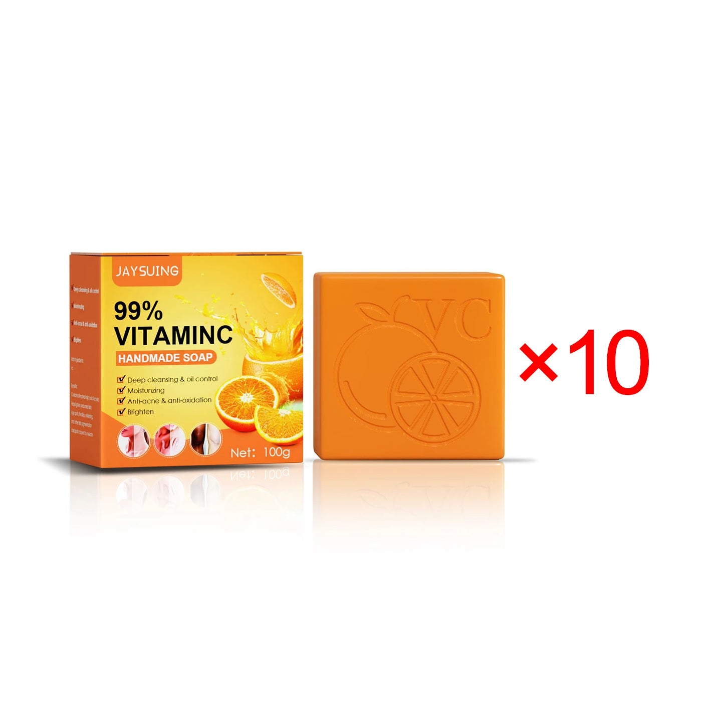 Whitening Soap Bar Cleanser Face & Body Acne-prone Skin Deep Cleansing Oil Control Moisturizing Brighten Vitamin C Handmade Soap