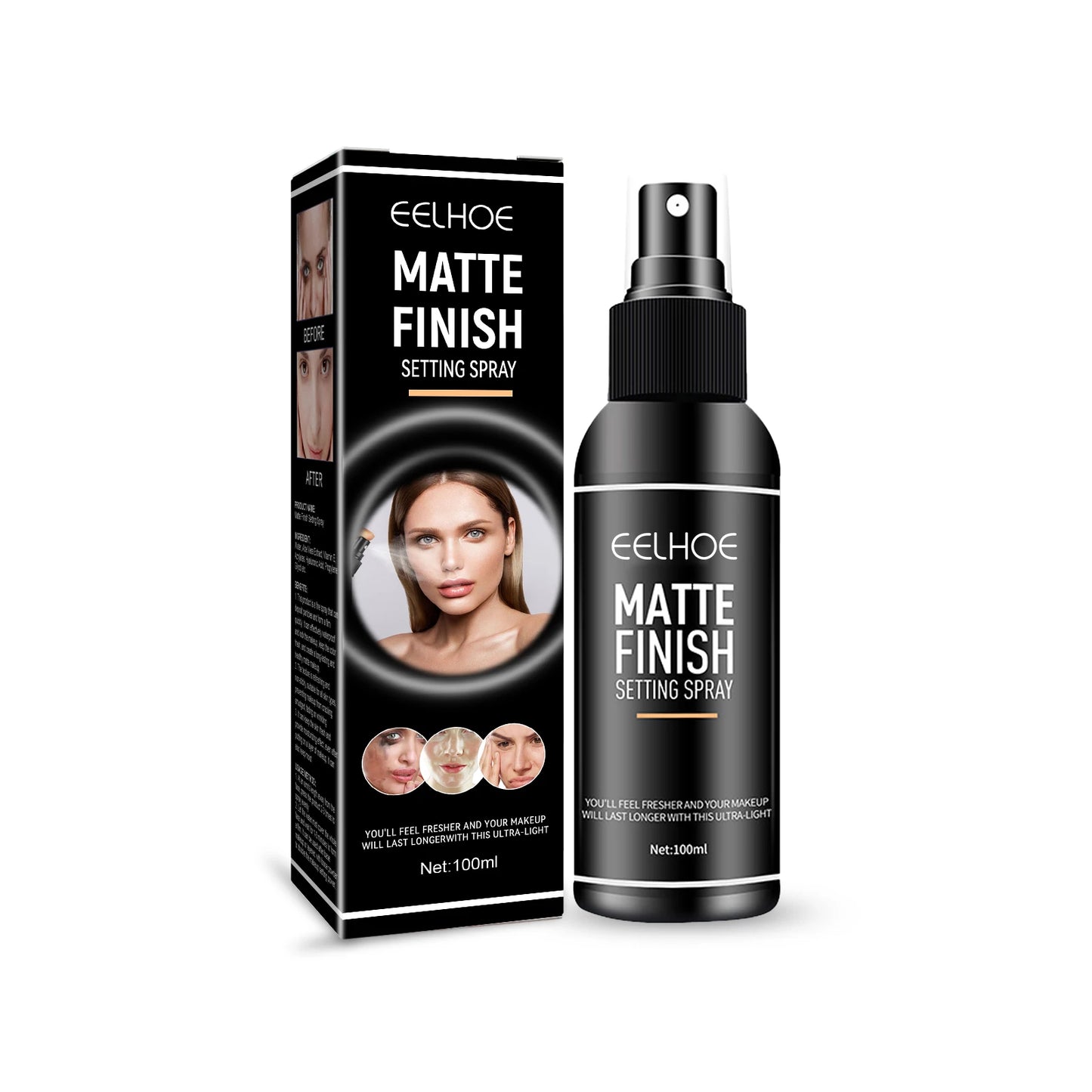 EELHOE Matte Makeup Setting Spray Oil Control Long-lasting Waterproof Refreshing Non-sticky Lock Matte Finish Setting Spray