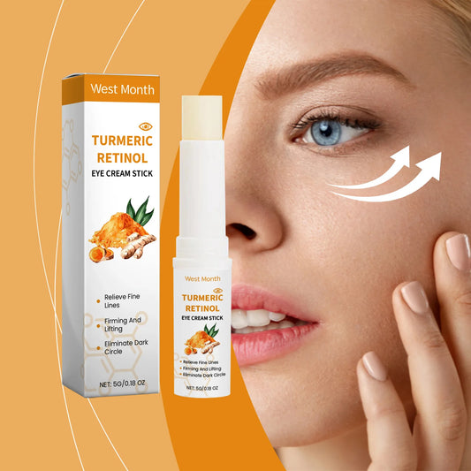 West Month 5g Turmeric Retinol Remove Dark Circles Eye Cream Stick Anti Eye Bags Puffiness Brightener Moisturizing Eye Cream