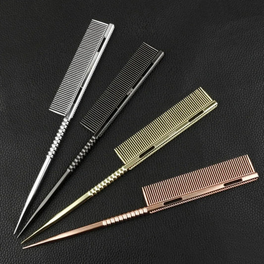 Aluminium Fine Hair Comb Rat Tail Hairdressing Combs Hair Cutting Parting Hair Brush Barber Accessories Salon Styling Tools