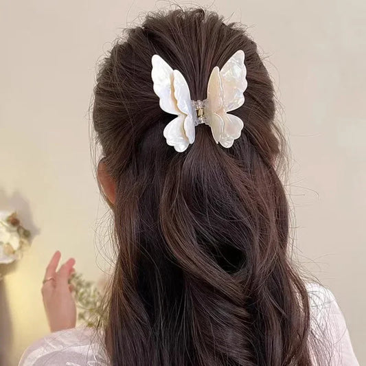 Retro Fairy Butterfly Hair Claw Acetate Crab Hair Clip Sweet Princess Shark Hairpin Women Lady Girl Headwear Hair Accessories