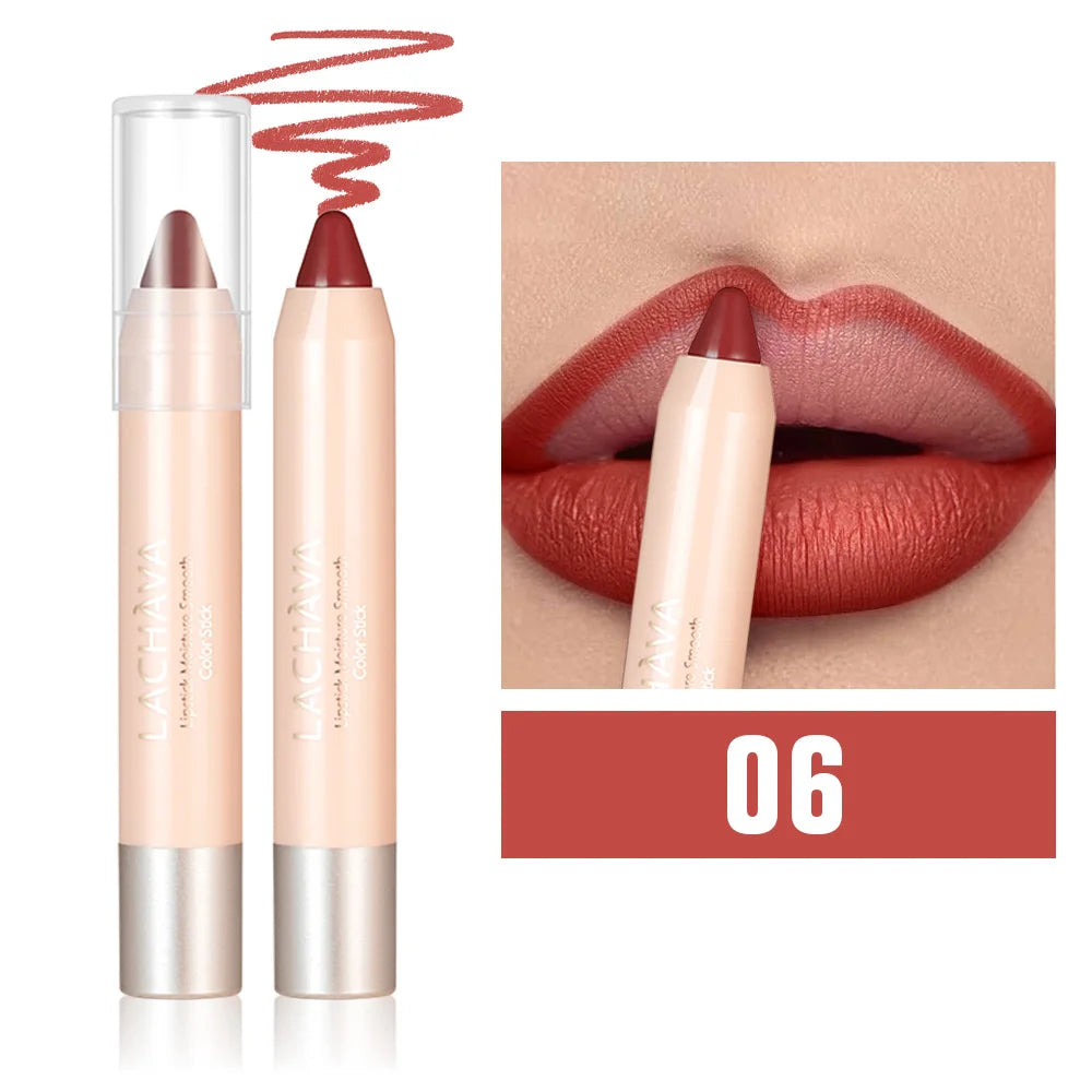 Lipstick & Lip Liner Pencil 2-in-1, Ultra Matte Lip Makeup, Smooth Glide, Buildable Color, Travel Friendly Lip Crayon