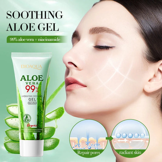 Aloe Vera Gel 100% Natural For Face And Body, Hydrating Moisturizing Soothing Skin For Sunburn Relief, Acne, After Sun Care 50g
