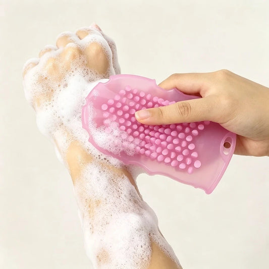 Silicone Bath Massage Glove Brush for Whole Body Exfoliating Cleansing Shower Scrub Soft Bristle Skin Renewal Spa Body Care Tool