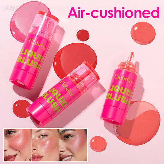 Liquid Pearlescent Blush Hydrate All Day Air Cushion Press Face Cheek Tint Moisturized Long Lasting Rouge Cheek Contour Makeup