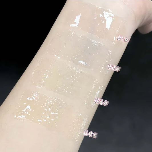 Translucent Crystal Shiny Lip Gloss Oil Moisturizing Lip Oil Relieve Dryness Exfoliating Plumping Gloss Lip Oil Lipstick Topcoat