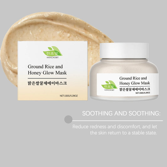 Rice & Honey Mask: Gentle Hydrating, Moisturizing & Exfoliating Leave-On Clay Mask for Facial Care