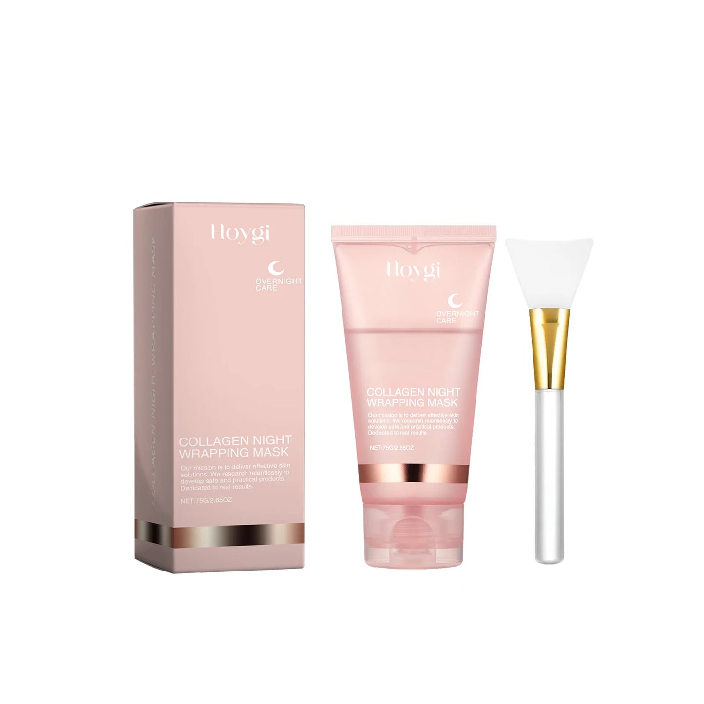 Ouhoe Collagen Peel Off Mask with Application Brush Anti Wrinkle Firming Hydrating Easy Peel All Skin Types Non Irritating Clean