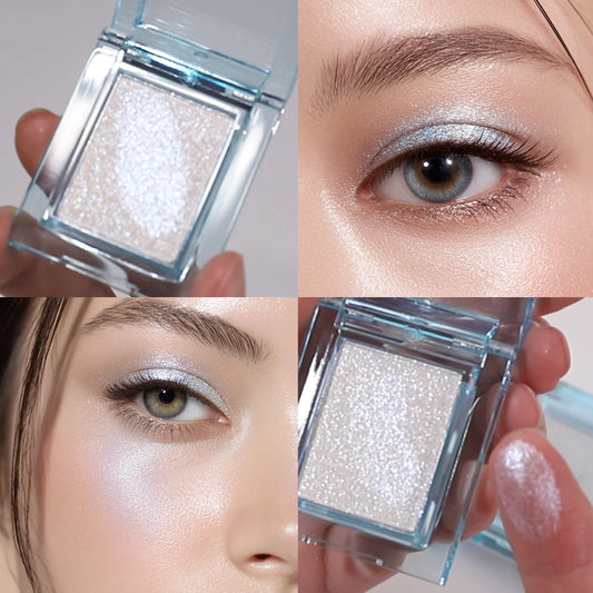 5-Color Creamy Highlighter Palette - Soft Putty Texture, Intense Shimmer & Glitter, Long-Lasting