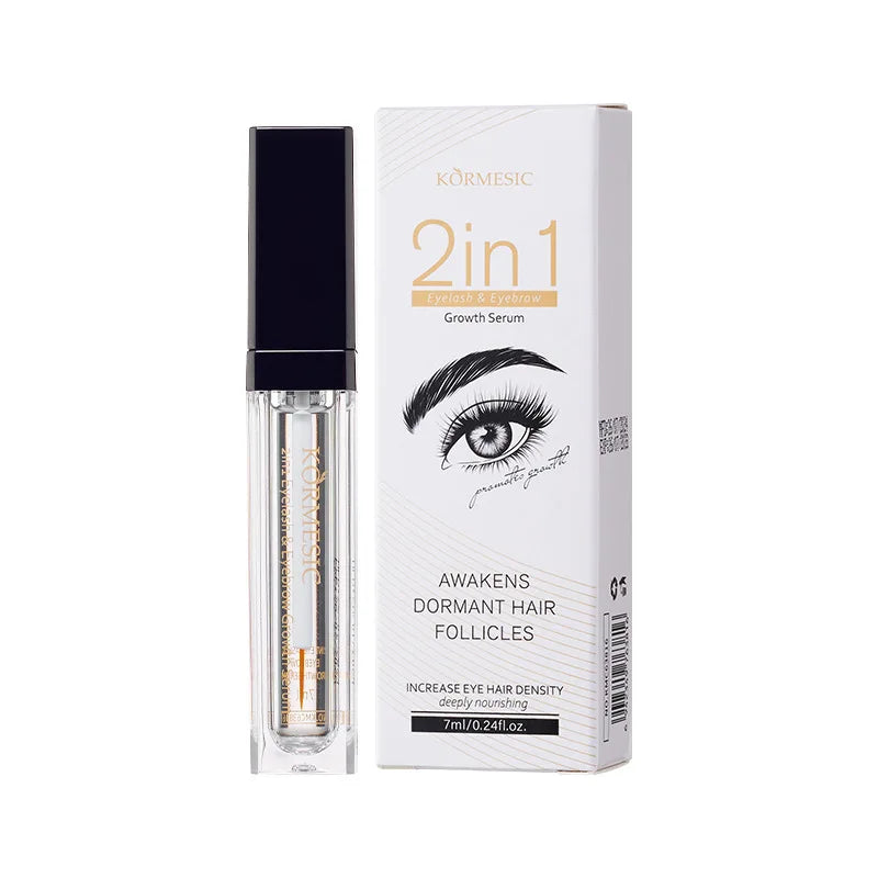 2 In 1 Fast Eyelash Eyebrows Growth Serum 7 Days Natural Eyelash Enhancer Longer Fuller Thicker Curling Lengthening Lash Makeup