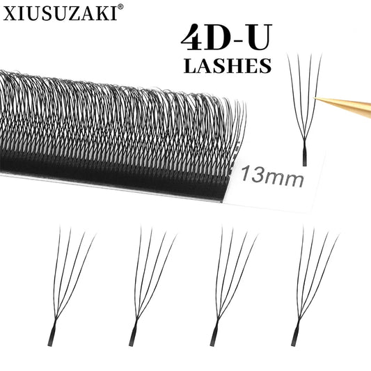 XIUSUZAKI U-Shaped YY 3D 4D 5D Eyelash Extensions New Style U Lashes Extension Mink Premade Volume Fans Individual False Lashes