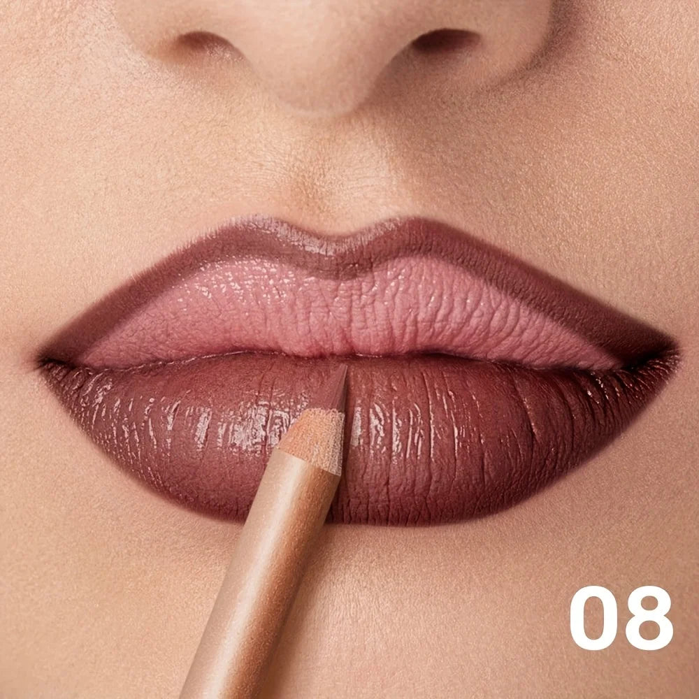 Nude Matte Lip Liner, Waterproof Long Lasting High Pigment Lip Pencil, Smooth Precise Lip Makeup Gift for Women