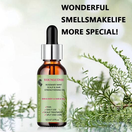 Rosemary Mint Scalp Hair Strengthening Oil,Deep Hydration,Repairs Damage,Enhances Shine,Promotes Growth,Smooths & Detangles