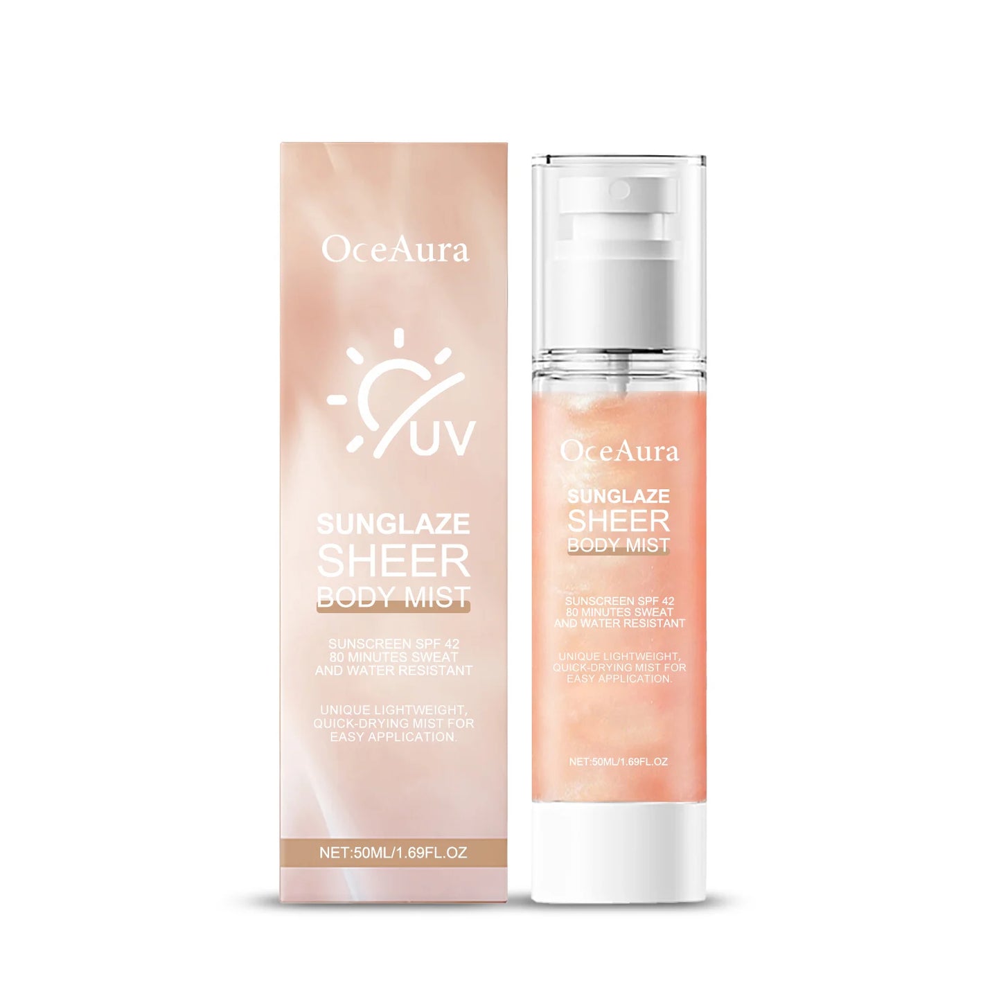 Refreshing Sunscreen Spray Body Sun Block Isolation Mist Long Lasting UV Protector Summer Outdoor Brightening Moisturizer Serum