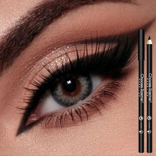 12pcs Waterproof Black Eyeliner Pencils-Smudge-Proof, Long-Lasting &Beginner-Friendly Eye Makeup 