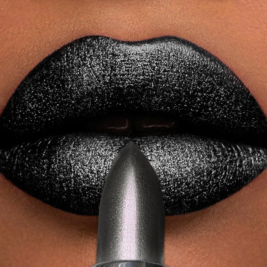 Black 1pc glitter metallic finish lipstick hydrating sparkling highly pigmented lip tints lip Korean makeup gifts lip glaze