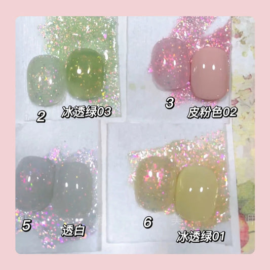 15ml Aurora Mermaid Sparkly Gel Nail Polish Glitter Iridescence Soak Off UV Gel Semi-permanent Varnish DIY Manicure Gel Polish