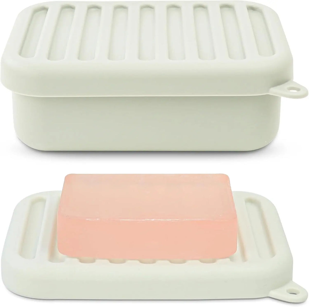 Portable Silicone Travel Soap Case Leak Proof with Drainage Lid Layer Compact Bar Soap Holder Durable for Camping Gym Toiletries