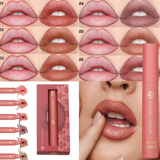 3pcs/ set Lip Tint Marker Liquid lipstick Nude Matte Shades, Lip Liner and Stick 2-in-1, Durable waterproof Christmas gift