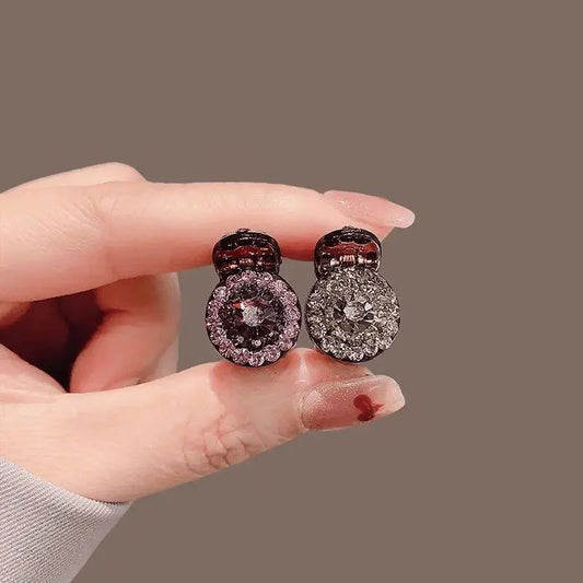 2/4pcs Mini Round Rhinestone Hair Claw Retro Zircon Women Girls Claw Clip Small Hairpins Hair Crabs Girls Hair Accessories 
