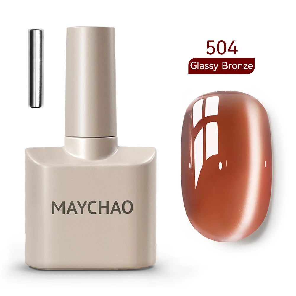MAYCHAO 10ml Cat Magnetic Gel Nail Polish Cat Eye Glitter Effect Semi Permanent Soak Off UV Gel Varnish Manicure For Nail Art