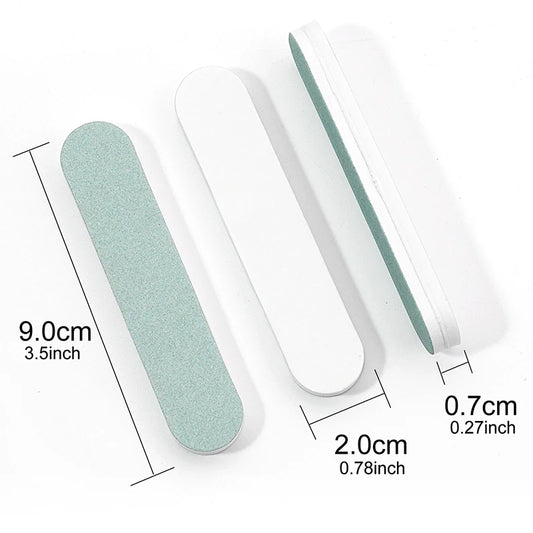 50/100 Pcs/Lot Nail Buffer Polishing Strip Green/White Sanding 600/3000 Sponge Manicure Tools Washable Buffing Blocks for Nails