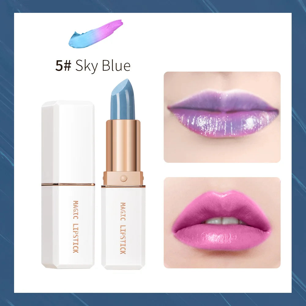 Blue Rose Lipstick Makeup Temperature Color Changing Lipstick Velvet Matte Moisturizing Waterproof Non-stick Cup Shiny Lipstick