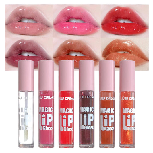 6 pcs Fine Sparkling Lip gloss set - Easy to color, non-stick,non-fading, moisturizing & shiny lip gloss set, a gift for ladies