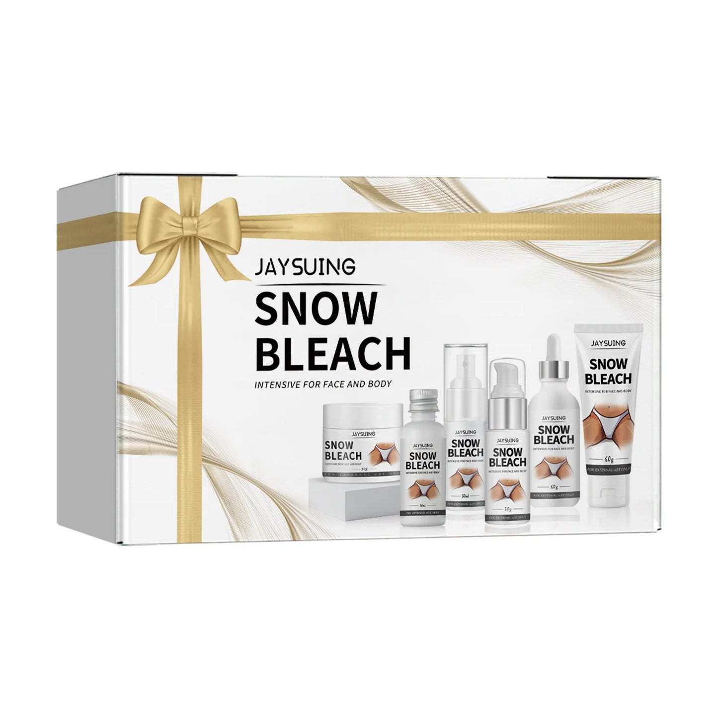 Snow Bleach Cream Private Parts Brighten Fast Bleaching Underarm Knee Dark Sp-ot Remove Mel-anin Body White-ning Serum Cream Set