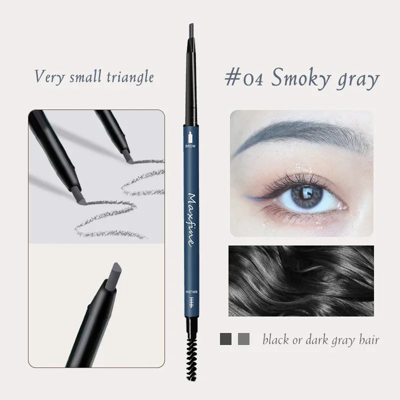 Maxfine Ultra Fine Triangle Eyebrow Pencil Precise Brow Definer Long Lasting Waterproof Morandi Cool Brown Eyebow Makeup 6 Color
