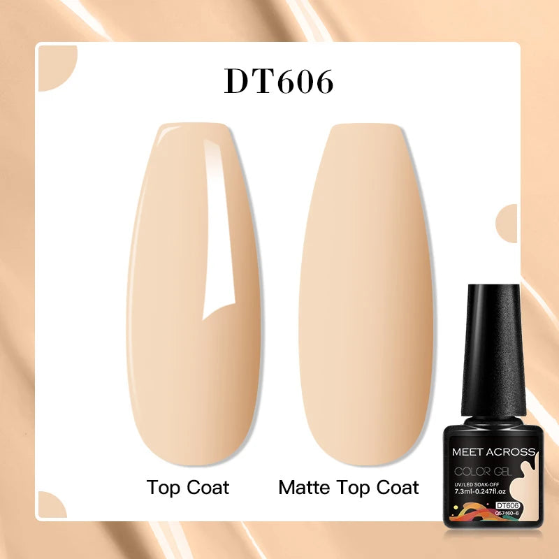 MEET ACROSS 160 Colors 7.3ml Gel Nail Polish Vernis Glitter Sparkly Semi Permanent Soak Off LED UV Gel Varnish Nail Art Manicure