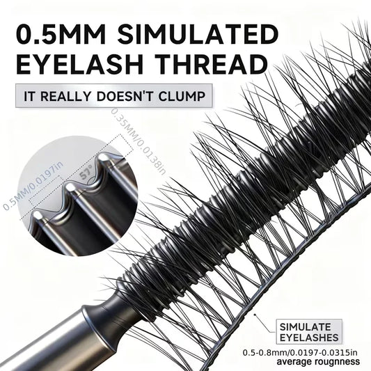 Waterproof Steel Tube Mascara,Black/Brown Waterproof Lengthening Curling Mascara,Non-Smudging Long-Lasting Volume Eyelash Makeup