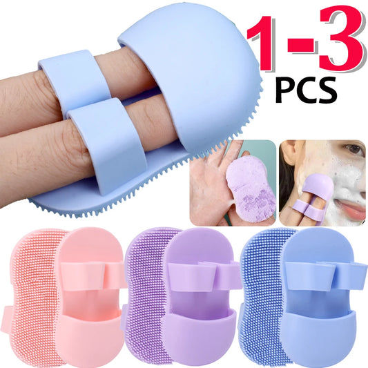 Mini Finger Face Wash Brush Soft Silicone Deeply Clean Pores Remove Dead Skin Cells Makeup Brushes Baby Shampoo Baby Bath Brush