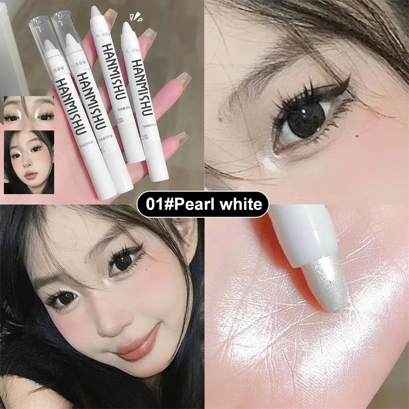 Shimmering Highlight Stick Pearlescent Matte Eyeshadow Stick Glitter White Eyeliner Lying Silkworm Pen Silver Highlighter Pen