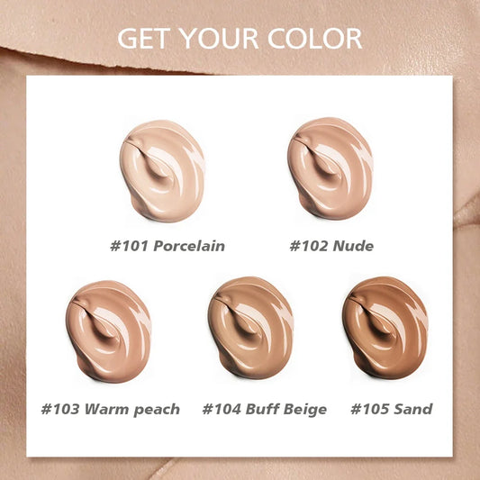BEAUTY GLAZED Liquid Foundation,Silky Texture Full Coverage,Lightweight Oil Control Long Wearing Natural Flawless Foundation