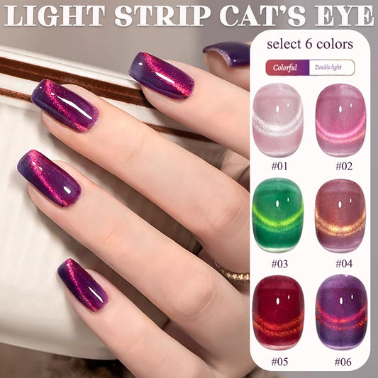 WS 10ml Light Strip Cat Eye Gel Polish Magnetic Nail Polish Holographic Pink Cat Eye Gel Nail Polish Gel Gel Varnish For Nail