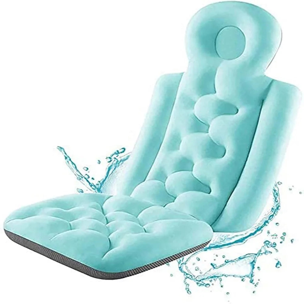 Luxury Full Body Bath Pillow Suction Cups Ergonomic Tub Cushion for Head, Neck, Back Support, Non-Slip for Ultimate Relaxation