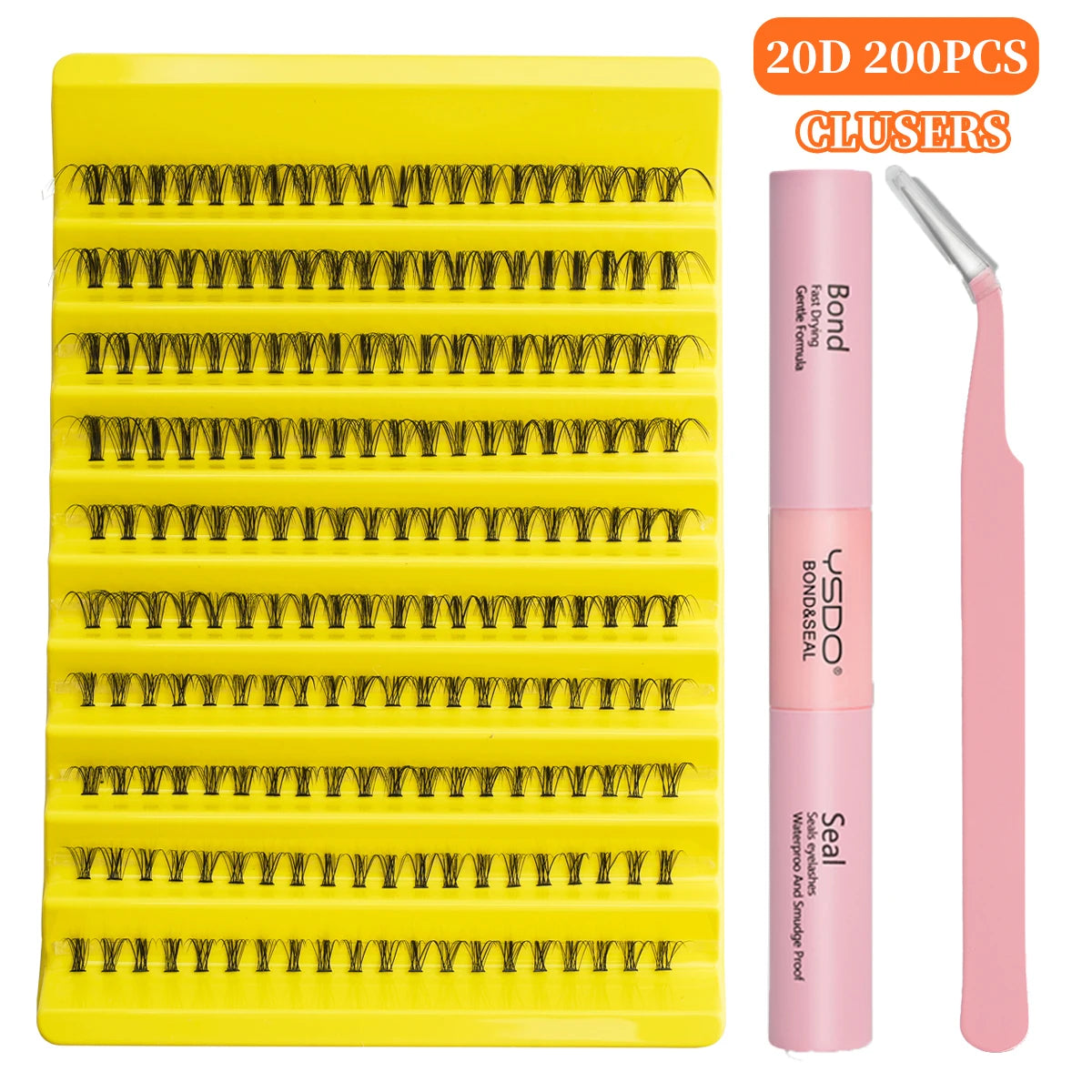 8-16MM Individual Cluster Lashes Set Natural Faux Mink Lashes Reusable DIY Tray Lash Extension Thick Volume False Eyelashes Kit