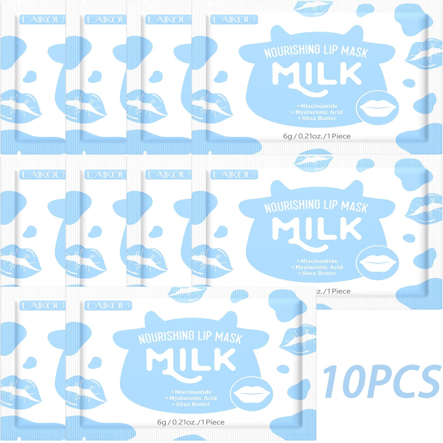 Laikou Milk Lip Mask Hydrating Repair Remove Lines Blemishes Lighten Lip Line Collagen Gel Lips Pad Patches Skin Care Product