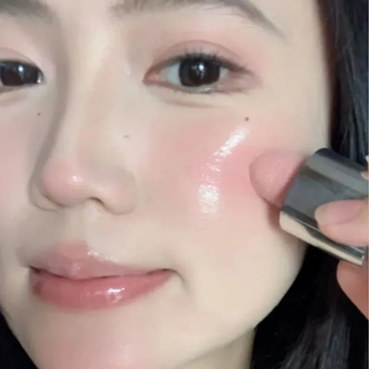 Matte Moisturizing Blusher Sponge Head Milk Pink Liquid Blush Stick Cheek Makeup Natural Lip Contour Brighten Rouge Highlighter