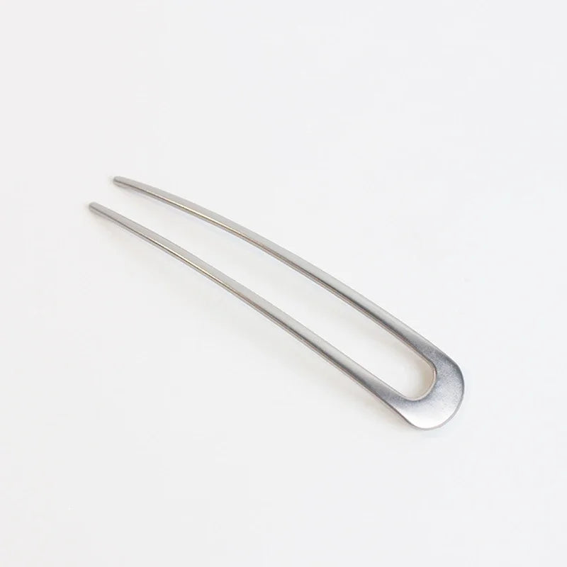 Metal U Shape Hairpins Simple Hair Sticks Women Girls Silver Gold Shell Enamel Hairpin Alloy Hair Clip Headwear Hair Accessories