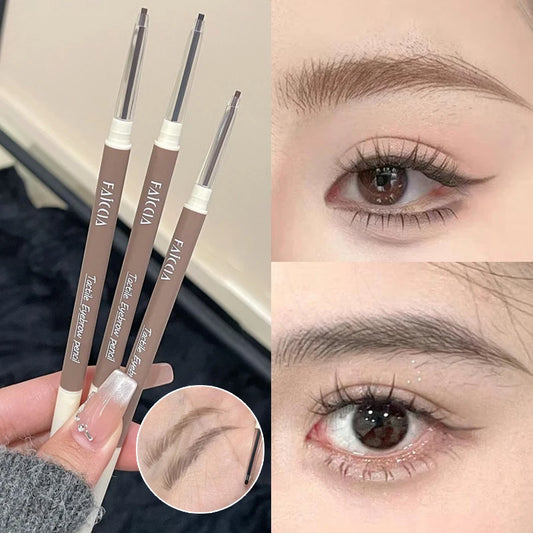 Waterproof Ultra Fine Eyebrow Pencil Double-Ended Eyebrow Pen Sweat-proof Long Lasting Professional Natural Black Eyebrow Makeup