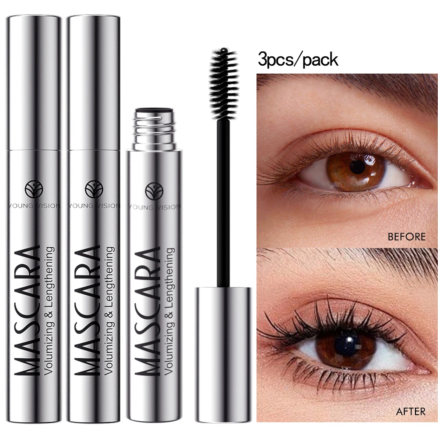 4D Brilliant Starry Sky Black Mascara Slim, Thick, Curled, Waterproof, Long Lasting, Non Staying Mascara