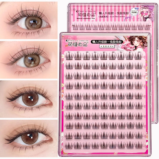 Noglue Eyelashes Natural False Eyelashes DIY Lashe Clusters Glue Strands Eye Lashes Adhesive Eyelash Artificial Eyelashes