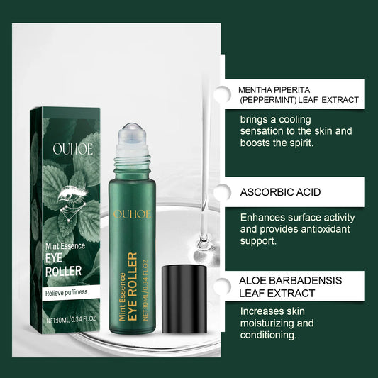 Mint Eye Serum Contains Vitamin C To Reduce Fine Lines and Crow's Feet. Moisturizing Eye Care Products. Skin Care Products