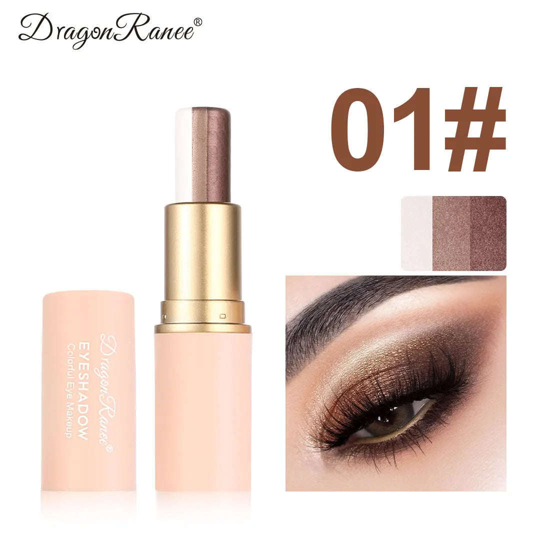 3-color Pearly Eyeshadow Stick Waterproof Metallic Glitter Eye Shadow High Pigmented Shimmer Eyeshadow Highlighter Makeup Stick