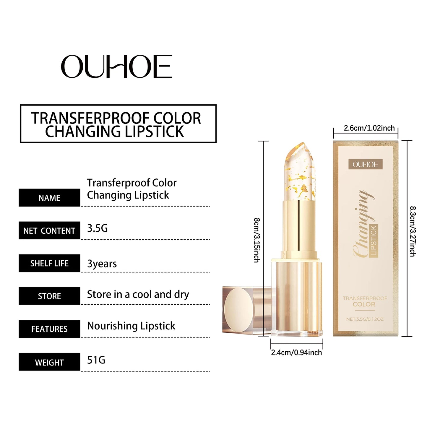 Lip Care Set Gold Foil Color Changing Lipstick PH Clear Turmeric Lemon Lip Scrub Exfoliating Moisturizing Nourishing Lip Kit