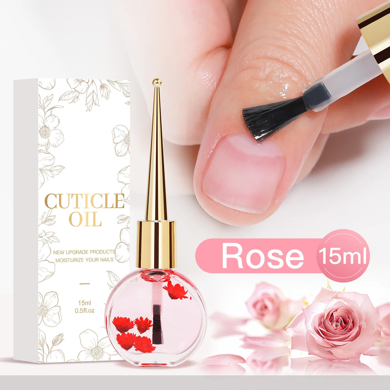 IDOL COLOR 15ml Cuticle Oil Nail Care Cuticle Vitamins Organic Nails Natural Oil Scented Cuticle Oil with Real Flowers