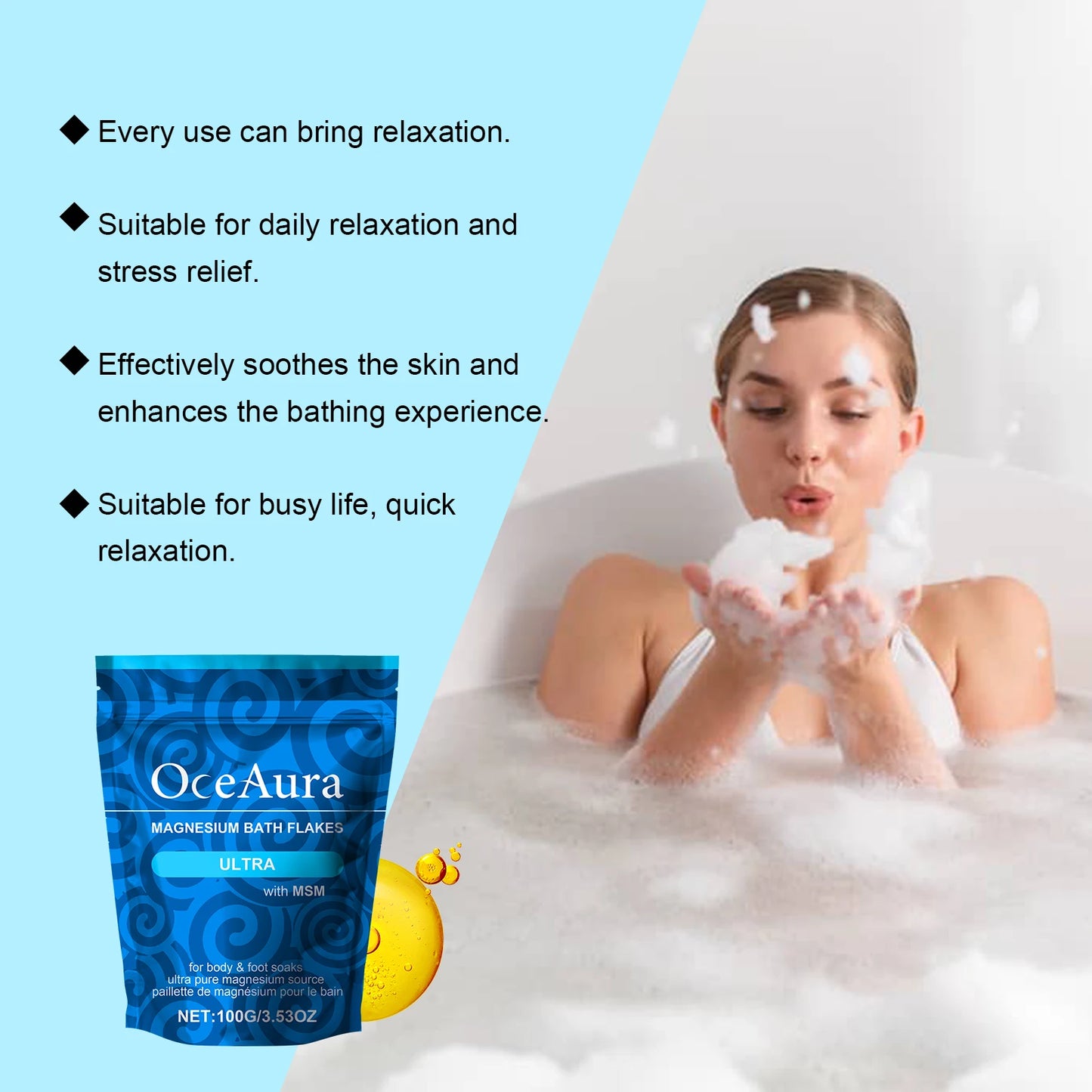 Magnesium Bath Salt Tablets Spa Body Exfoliation Dead Skin Removal Relieve Fatigue Improve Roughness Cleansing Skin Care Product