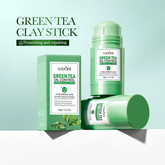 SADOER Green Tea Rose Face Masks Stick Clay Mask Shrink Pores Deep Blackhead Remover Facial Cleansing Moisturizing Facial Masks